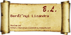 Berényi Lizandra névjegykártya